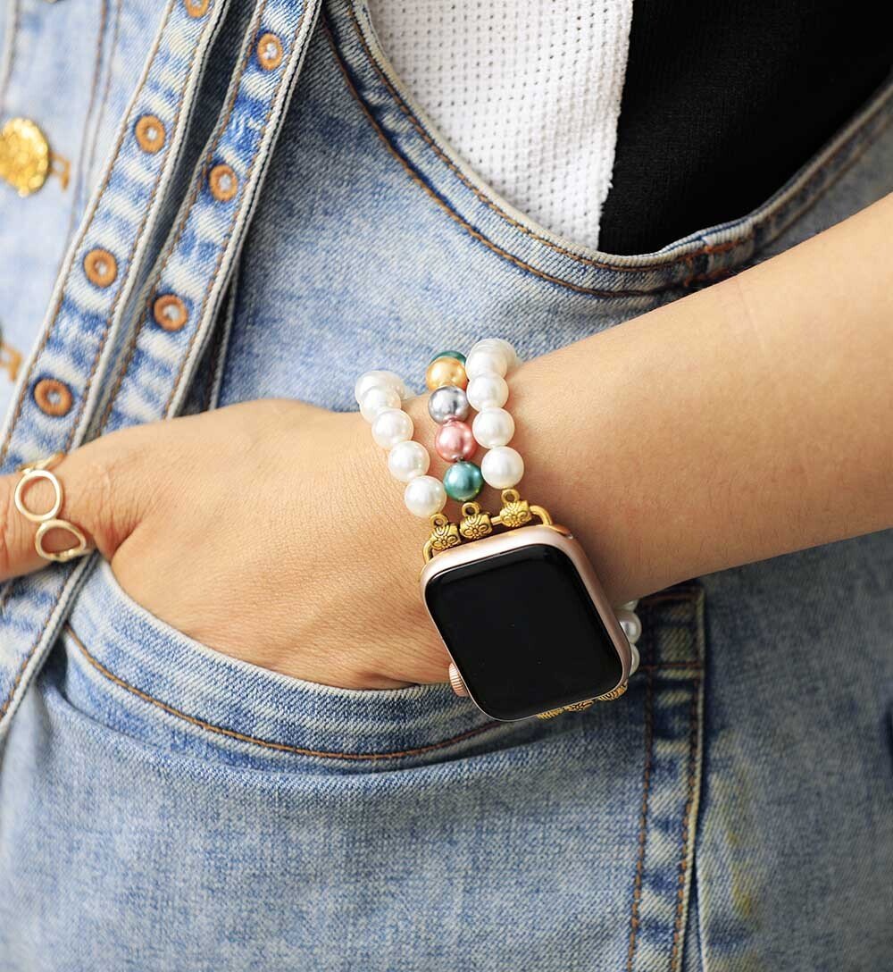 Pearl Garden Stretch Apple Watch Strap